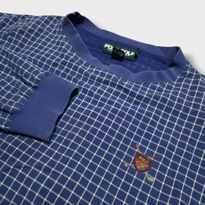 Vintage Polo Golf Ralph Lauren Jacket Mens Large Check Blue Plaid Windbreaker